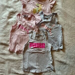 PUMA Kids' Pink and Gray Tank Tops Set